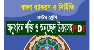 অষ্টম শ্রেণি:অনুধাবন শক্তি ও অনুচ্ছেদ উত্তরসহ (PDF)