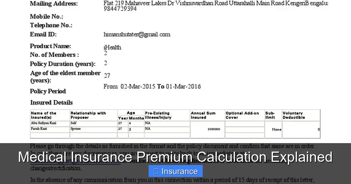 Medical Insurance Premium Calculation Explained