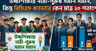 উচ্চশিক্ষায় নারী–পুরুষ সমান সমান, কিন্তু বিসিএস ক্যাডারে কেন মাত্র ২০ শতাংশ